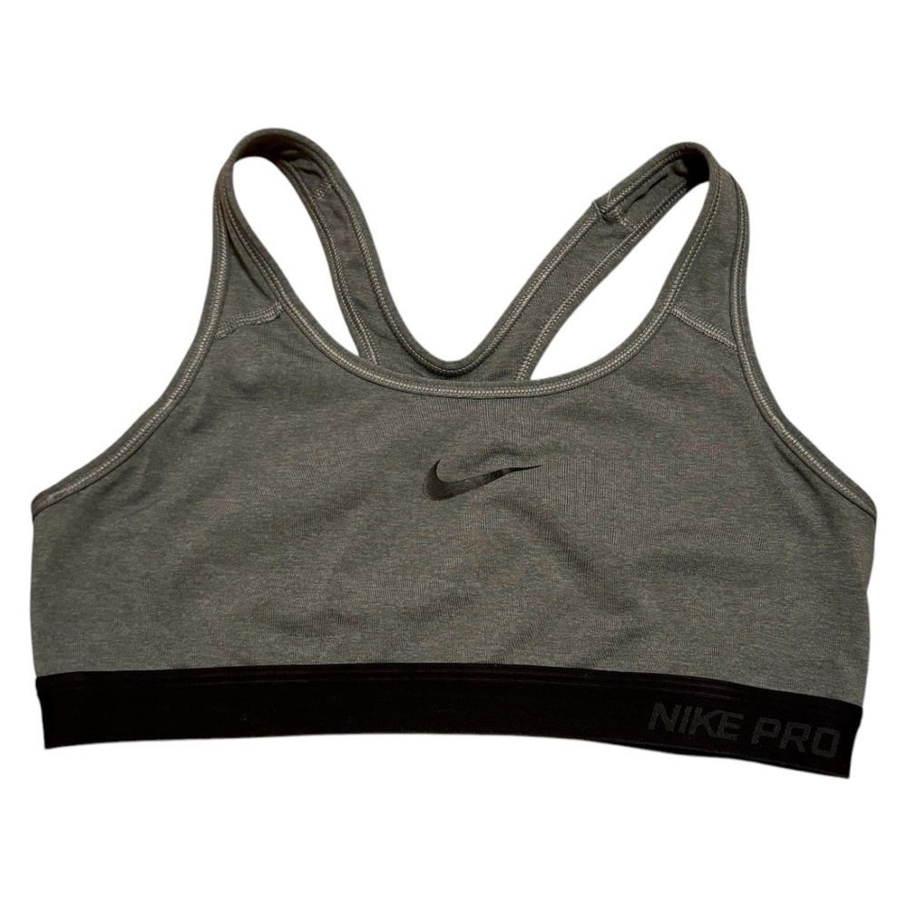 Nike Pro Dri- Fit Sports Bra Grey Black Medium